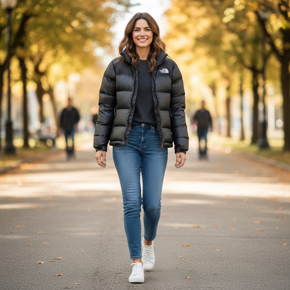 The North Face Women's Size L Black 700 Fill Down Nuptse Puffer Jacket